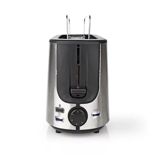 Nedis KABT310EAL kenyérpirító 1000W, 1 hosszú nyílás, 2 szelet, 6 fokozatú szabályzó, kiolvasztás funkció, alumínium ház
