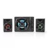 Nedis GSPR31021BK gamer hangszóró készlet, csatornák: 2.1, USB tápellátás, 3,5 mm jack, 33 W, LED, hangerőszabályozó