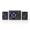 Nedis GSPR31021BK gamer hangszóró készlet, csatornák: 2.1, USB tápellátás, 3,5 mm jack, 33 W, LED, hangerőszabályozó