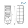 VIVALUX, 004987, REX Szolár LED Utcai világító, 150W, 6400K, 2300lm, IP65, fényvetési szög, 100°, ABS, Fekete