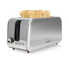   Nedis KABT400AL kenyérpirító 1450W, 4 szeletes vagy 2 hosszú, 7 fokozat, kiolvasztás funkció, alumínium