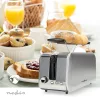 Nedis KABT400AL kenyérpirító 1450W, 4 szeletes vagy 2 hosszú, 7 fokozat, kiolvasztás funkció, alumínium