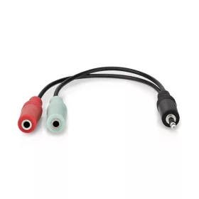   Nedis CCAGB22150BK02 sztereo audio kábel, 3,5 mm sztereo jack dugó - 2x 3,5 mm jack aljzat, 0,20m
