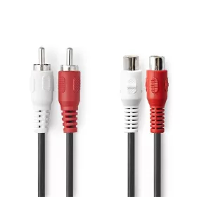  Nedis CAGL24205BK20 sztereo audio kábel, 2 X RCA apa - 2 X RCA anya, hossz 2m