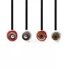 Nedis CAGL24205BK20 sztereo audio kábel, 2 X RCA apa - 2 X RCA anya, hossz 2m