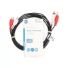 Nedis CAGL24205BK20 sztereo audio kábel, 2 X RCA apa - 2 X RCA anya, hossz 2m