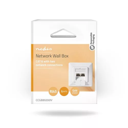 Nedis CCGB89200IV Süllyesztett | 2 port | CAT6 fali doboz