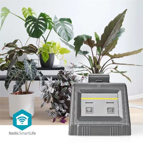 Nedis WIFIWP10GY automata növény öntöző, Wi-Fi, akkumulátor / USB-s, IPX3, maximális víznyomás: 0,3 bar,  Android /  IOS
