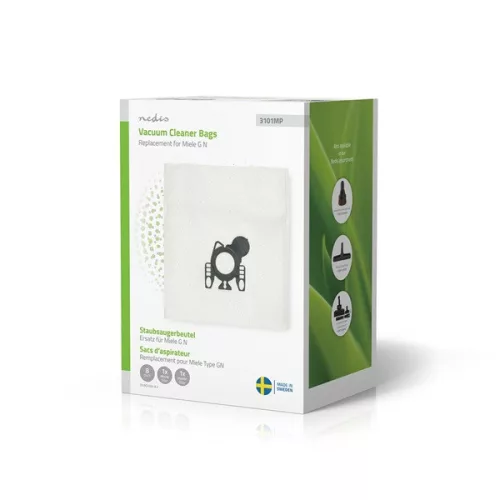 Nedis DUBG1100-8.2 porzsák Miele GN,  8 db porzsák, 1 db mikroszűrő, 1 db motorszűrő, DUBG221MIE kiváltója