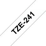   BROTHER szalag TZe-241, Fehér alapon Fekete, Laminált, 18mm  0.7", 8 méter