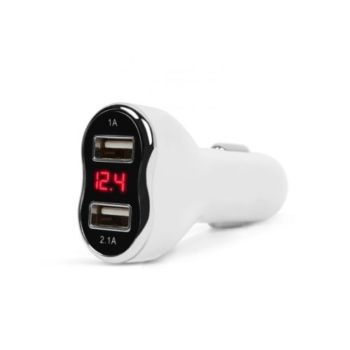 M.N.C Car Charger + Voltage meter White