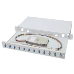Digitus FO splice box, 1U, equipped, 12x LC DX, OS2
