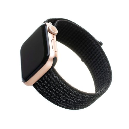 FIXED Nylon szíj Apple Watch 42/44/45mm, fekete