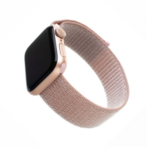 FIXED Nylon szíj Apple Watch 42/44/45mm, rose gold