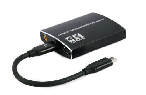 Gembird A-CM-HDMIF2-01 USB-C to dual HDMI adapter 4K 60Hz Black