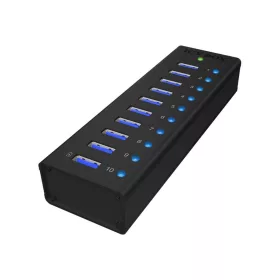   Raidsonic IcyBox IB-AC6110 10-port hub with USB Type-A interface and 1x charging port