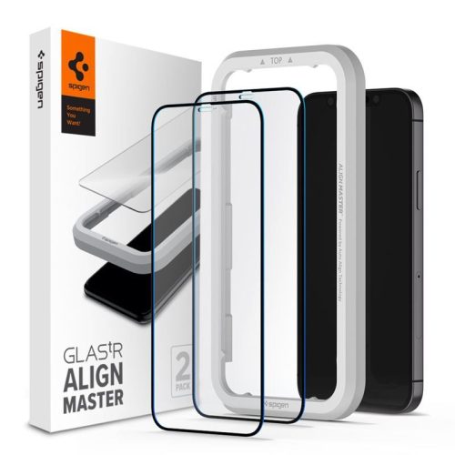 Spigen Glas tR ALM FC Black, 2 Pack - iPhone 12 mini