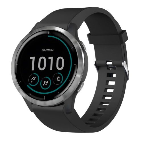 FIXED Szilikon szíj Garmin QuickFit okosórához 20mm, fekete