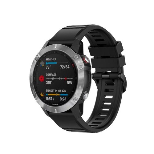 FIXED Szilikon szíj Garmin QuickFit okosórához 20mm, fekete