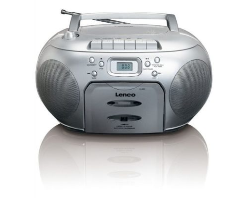 Lenco SCD-420SI  Portable FM Radio CD Cassette Player Silver