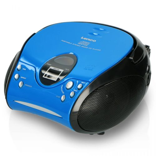 Lenco SCD-24 Portable stereo FM radio with CD player Blue/Black