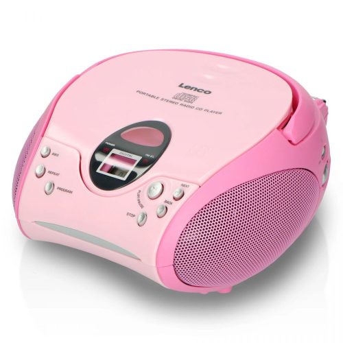 Lenco SCD-24PK portable stereo FM radio with CD player Pink