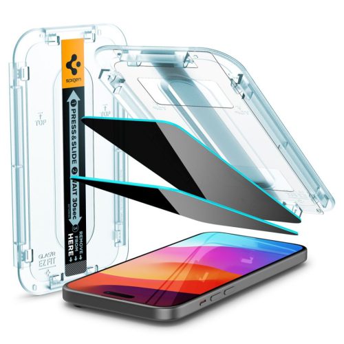 Spigen iPhone 15 Screen Protector EZ FIT GLAS.tR Privacy Transparency (2 Pack)