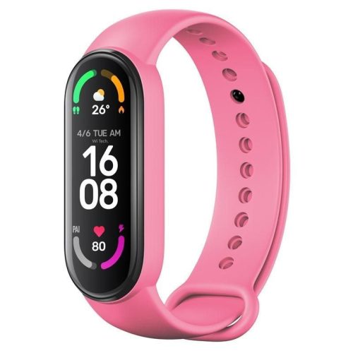 FIXED szilikon szíjjal kompatibilis Xiaomi Mi Band 5 / Mi Band 6, rózsaszín