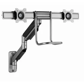   Gembird MA-WA2-02 Adjustable wall 2-display mounting arm, 17”-32” Black