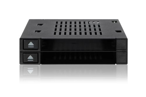 IcyDock flexiDOCK MB522SP-B Dual 2.5” SSD Dock Trayless Hot-Swap SATA / SAS Mobile Rack for Ext 3.5” Bay