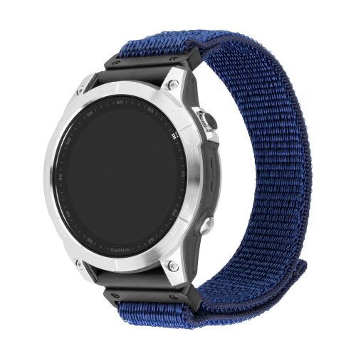 FIXED nylon sportos óraszíj Garmin QuickFit 22mm-es okosórához, sötétkék FIXNST2-QF22mm-DBL