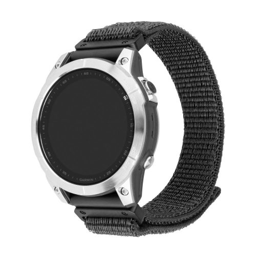 FIXED nylon sportos óraszíj Garmin QuickFit 26mm-es okosórához, sötétszürke FIXNST2-QF26mm-GR