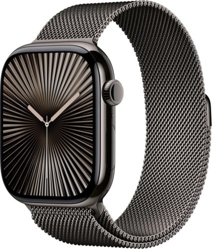 Apple Watch S10 Cellular 42mm Slate Titanium Case with Slate Milanese Loop