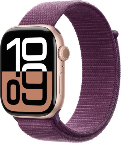 Apple Watch S10 Cellular 46mm Rose Gold Alu Case with Plum Sport Loop