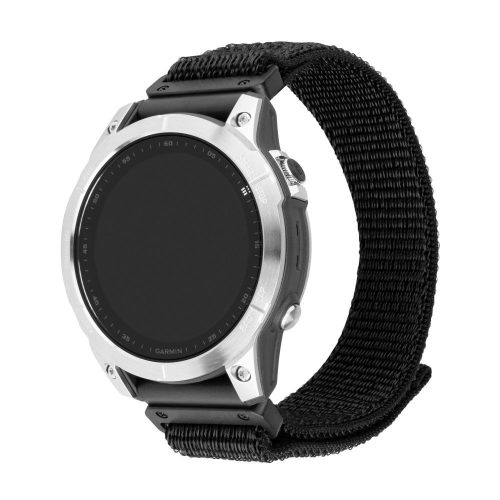 FIXED nylon sportos óraszíj Garmin QuickFit 22mm-es okosórához, fekete, FIXNST2-QF22MM-BK