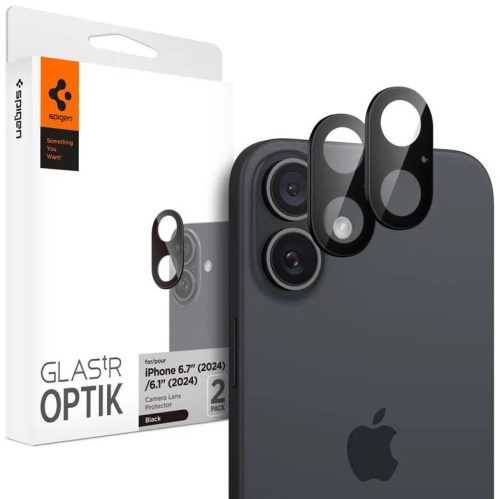 Spigen Glass tR Optik 2 Pack iPhone 16/16 Plus Black