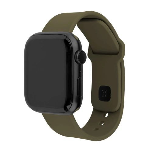 FIXED Sporty szilikon szíj az Apple Watch 42/44/45mm-es okosórákhoz, oliva