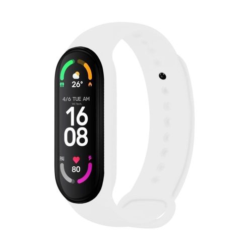 FIXED Sporty szilikon szíj Xiaomi Band 7/ Mi Band 6/ Mi Band 5 okosórákhoz, fehér