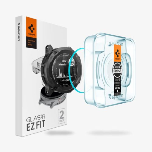 Spigen Glass tR EZ Fit Garmin Instinct 2X Solar 2 pack