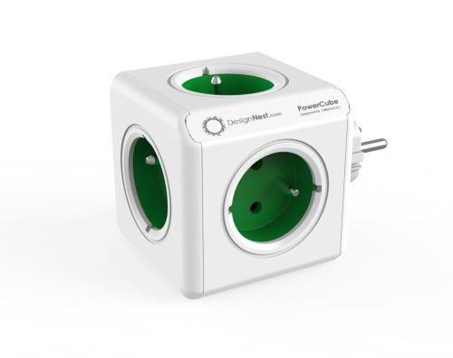 Allocacoc PowerCube Original 5DIN Fali White/Green