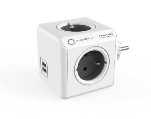 Allocacoc PowerCube Original USB 4DIN Fali White/Grey