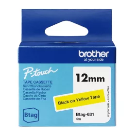 Brother BTAG-631 Címketekercs (12mm) Black on Yellow - 4m
