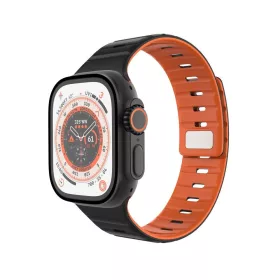   FIXED mágneses szilikon óraszíj Apple Watch 42/44/45/46/49mm-hez, fekete