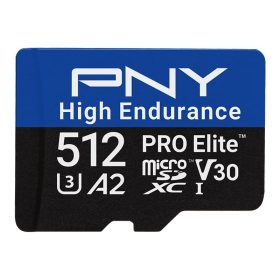   PNY 512GB microSDXC Pro Elite High Endurance Class 10 U3 V30 A2 + adapterrel