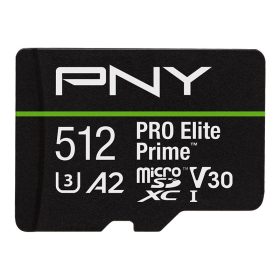   PNY 512GB microSDXC Pro Elite Prime Class 10 U3 V30 A2 + adapterrel