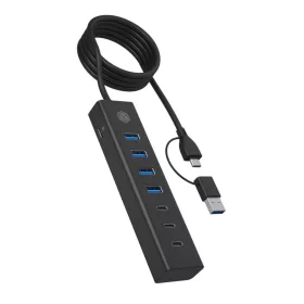 Raidsonic IcyBox IB-HUB1737-C3 7-portos USB3.2 HUB Black