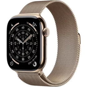   Apple Watch S11 Cellular 46mm Gold Titanium Case with Gold Milanese Loop M/L