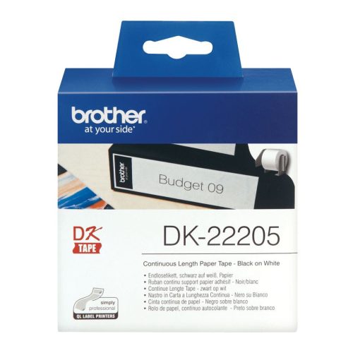 Brother DK-22205S folytonos szalagcímke 62mm x 8m öntapadós White