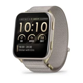   Garmin Venu X1 Soft Gold with Titanium Caseback and French Grey Nylon Band