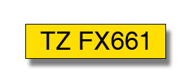 Brother TZE-FX661 laminált Flexi P-touch szalag (36mm) Black on Yellow - 8m